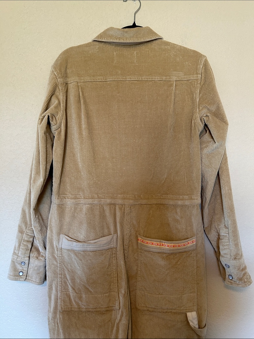 Stoic Wide Leg Corduroy Jumpsuit Coveralls Tan Beige Small - Picture 15 of 15